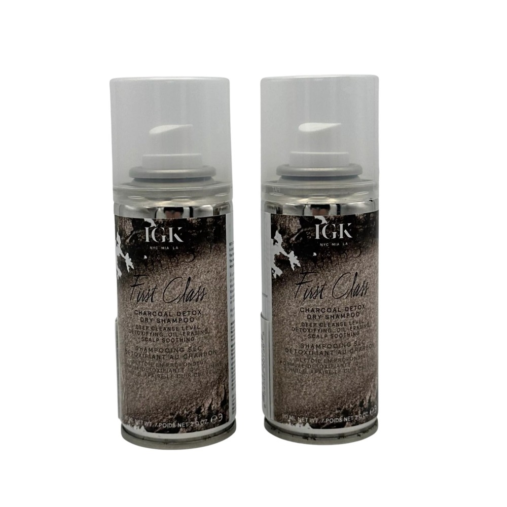 IGK First Class Charcoal‎ Detox Dry Shampoo Small Cans Vegan  2 oz Each Lot Of 2
